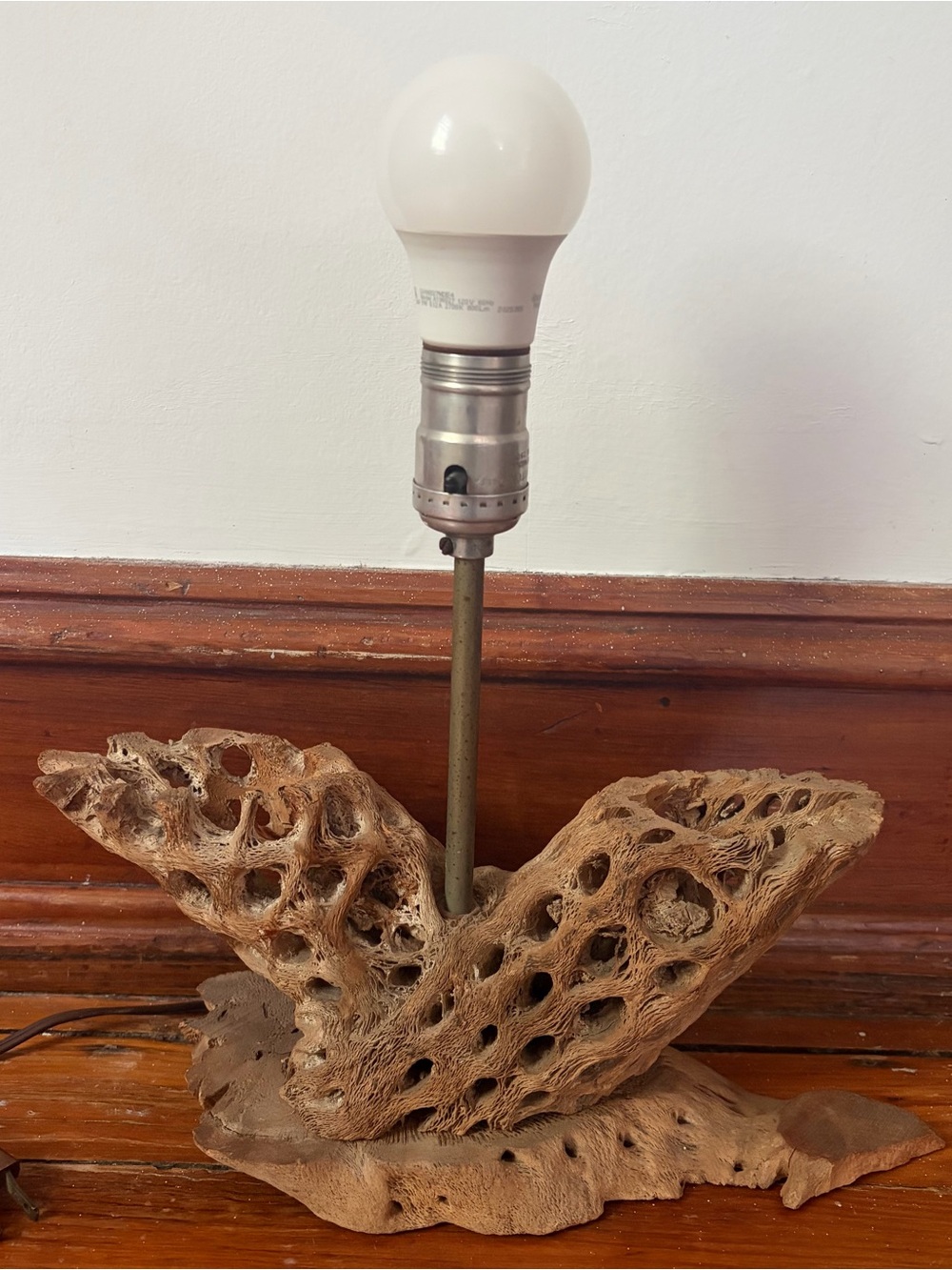 Vintage Natural Wood Cholla Cactus Lamp